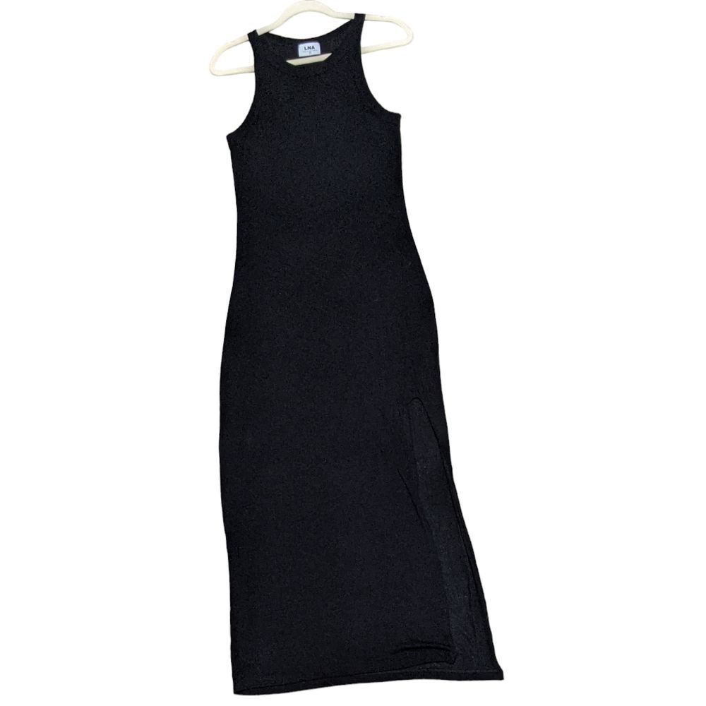 LNA ribbed knit scoop neck sleeveless sheath long maxi dress Candi size M